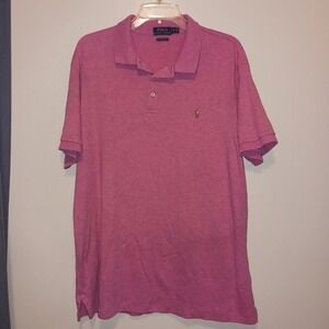 Polo Ralph Lauren Custom Slim Fit Pink Polo Shirt Mens XL TG‎